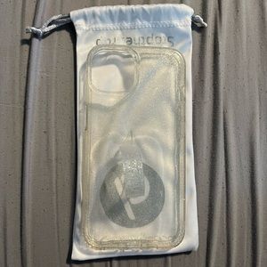 iPhone 13 Clear Sparkle Silver Loopy Case